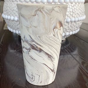 Ceramic gray marbelized vase
